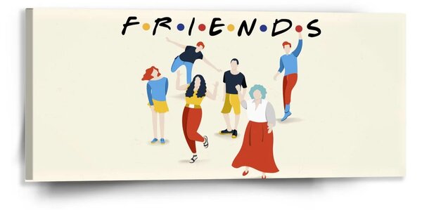 Sablio Obraz Seriál Priatelia FRIENDS Postavy - 110x50 cm