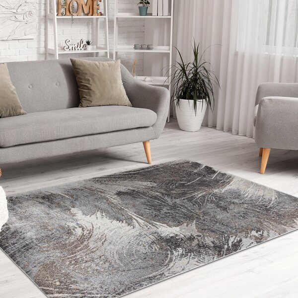 Dywany Łuszczów , Kusový koberec Fusion 9617 dark grey/brown, 80x150, šedá, kancelária