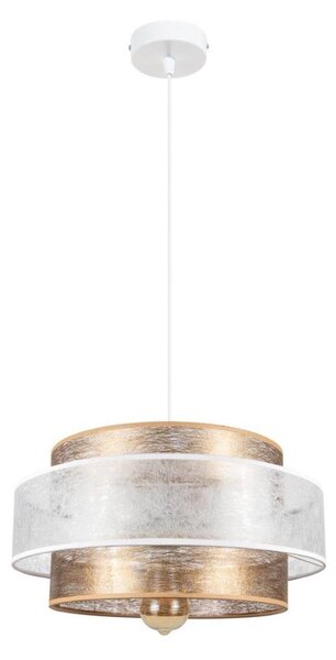 Luster na lanku GABI 1xE27/60W/230V zlatá/biela pr. 40 cm