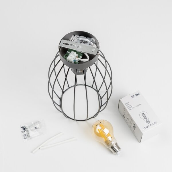LED Stropné svietidlo 1xE27/6,5W/230V čierne