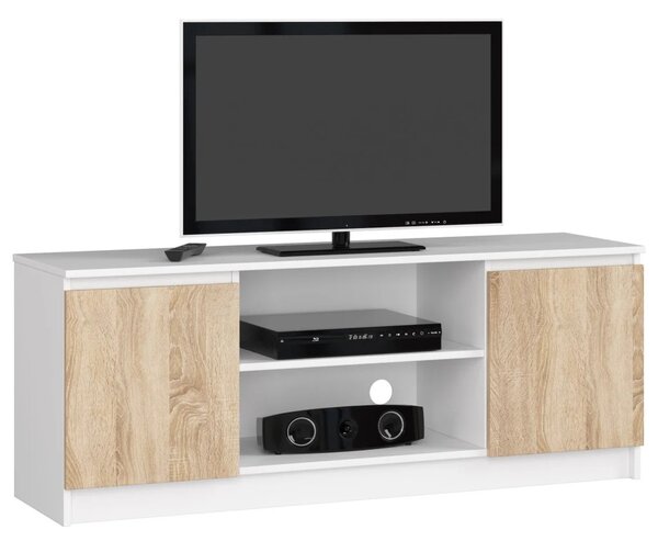 TV stolík s dvierkami YMARIN - dub sonoma / biely