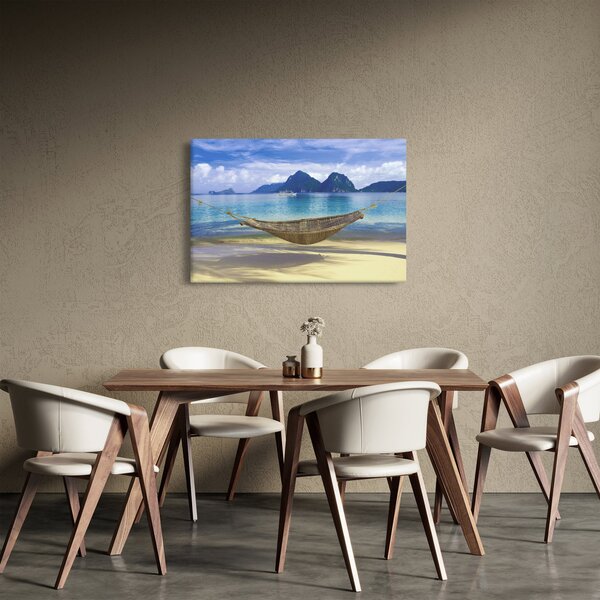 Obraz - Obraz hojdacej siete na pláži 2 (90x60 cm)
