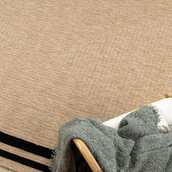 Dywany Łuszczów, Kusový koberec Spark 0687 beige/black, 160x220, béžová, chodba / predsieň