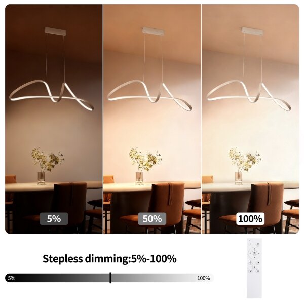 Brilagi-LED Stmievateľný luster na lanku TWISTER LED/60W/230V 3000-6000K béžová+DO