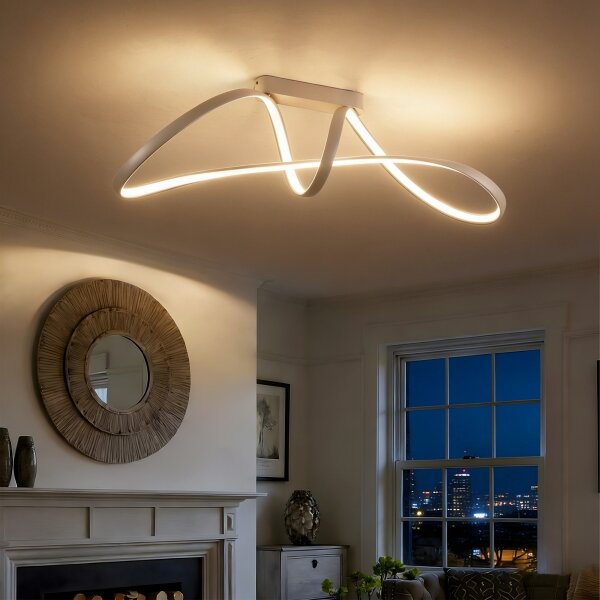 Brilagi-LED Stmievateľný prísadený luster TWISTER LED/60W/230V 3000-6000K béžový + diaľkové ovládanie