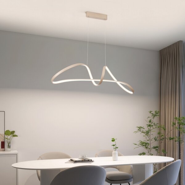 Brilagi-LED Stmievateľný luster na lanku TWISTER LED/60W/230V 3000-6000K béžová+DO