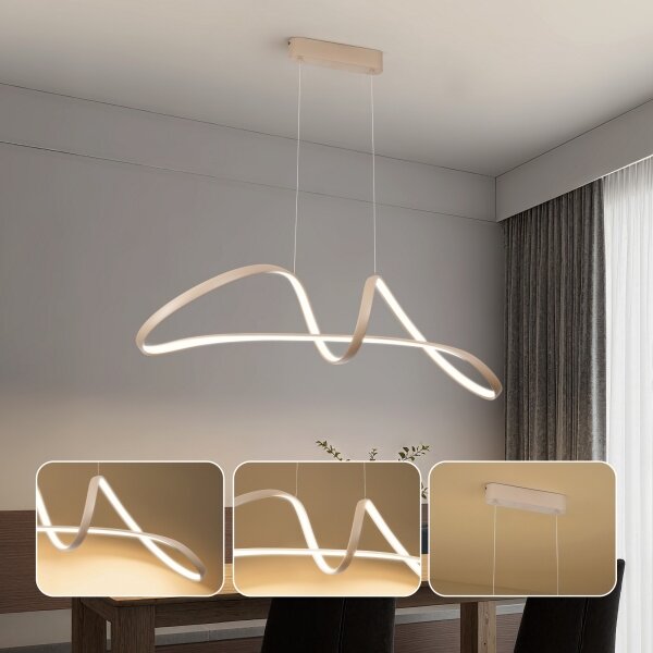 Brilagi-LED Stmievateľný luster na lanku TWISTER LED/60W/230V 3000-6000K béžová+DO