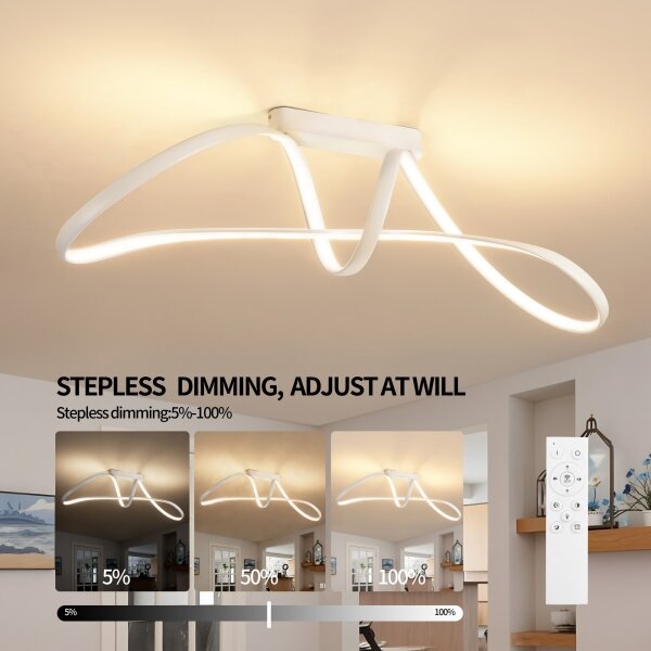 Brilagi-LED Stmievateľné prisadené svietidlo TWISTER LED/60W/230V 3000-6000K biela + diaľkové ovládanie
