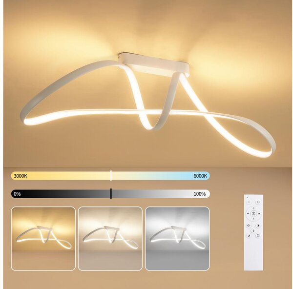 Brilagi-LED Stmievateľné prisadené svietidlo TWISTER LED/60W/230V 3000-6000K biela + diaľkové ovládanie