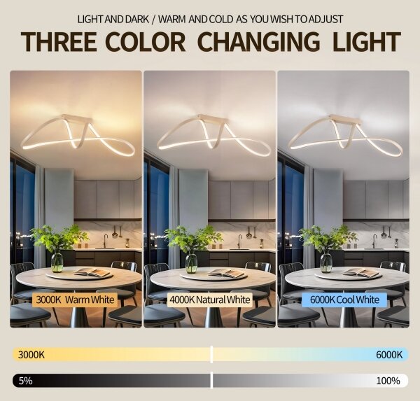 Brilagi-LED Stmievateľný prísadený luster TWISTER LED/60W/230V 3000-6000K béžový + diaľkové ovládanie