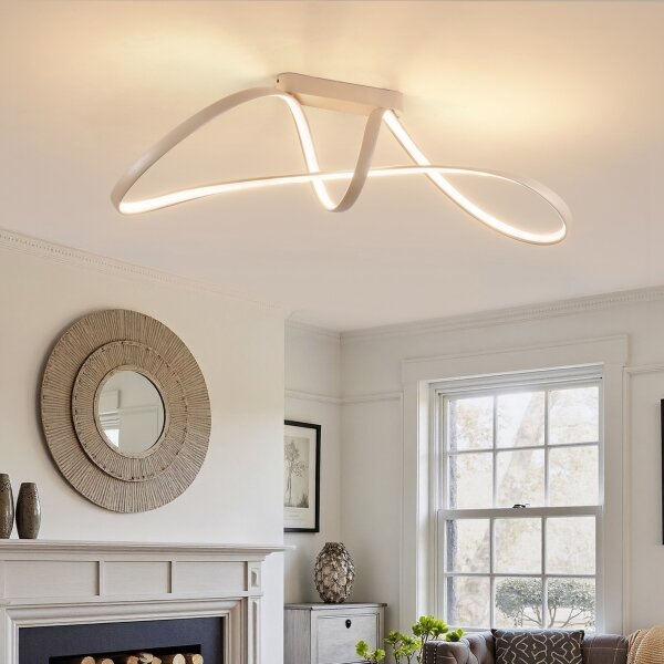 Brilagi-LED Stmievateľný prísadený luster TWISTER LED/60W/230V 3000-6000K béžový + diaľkové ovládanie
