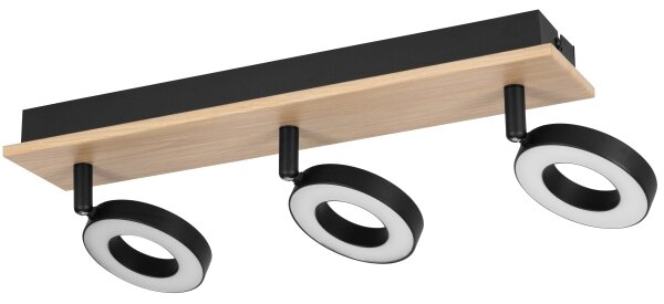 Eglo 901204 - LED bodové svietidlo RIELVES 3xLED/4,2W/230V čierna/hnedá