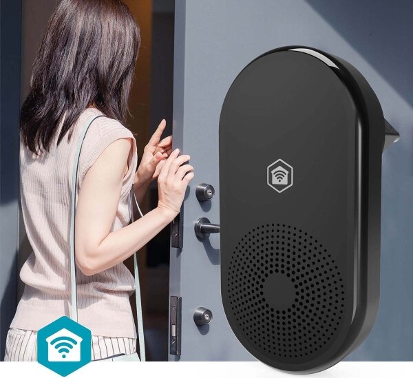 Nedis WIFICDPC11CBK - Gong pre zvonček SmartLife Wi-Fi čierny