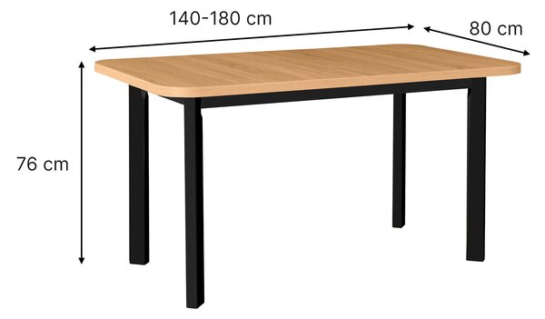 Rozkladací jedálenský stôl Wenera 2P 140-180x80 - dub artisan