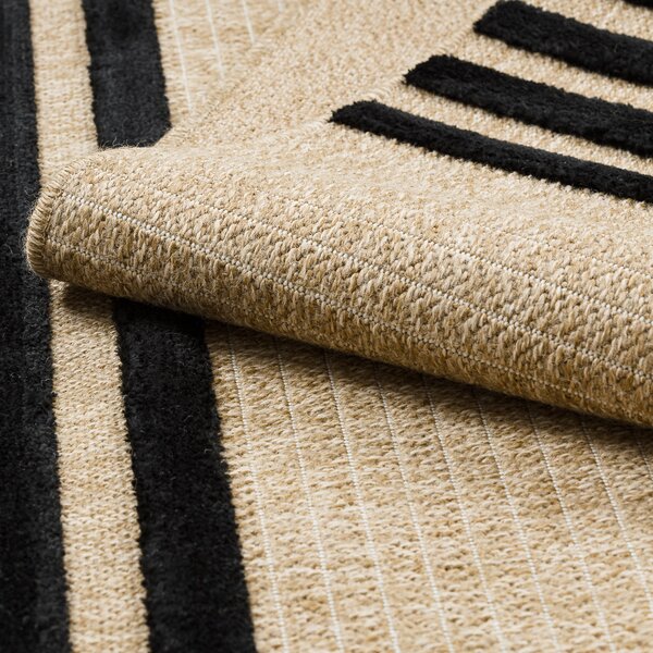 Dywany Łuszczów, Kusový koberec Spark 0689 beige/black, 120x170, béžová, chodba / predsieň