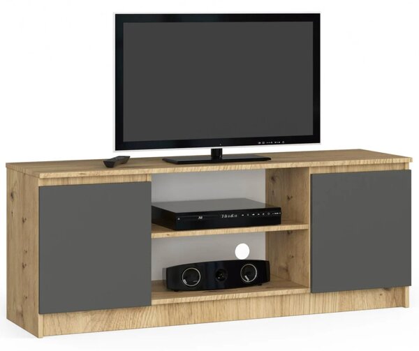 TV stolík s dvierkami YMARIN - dub artisan / šedý