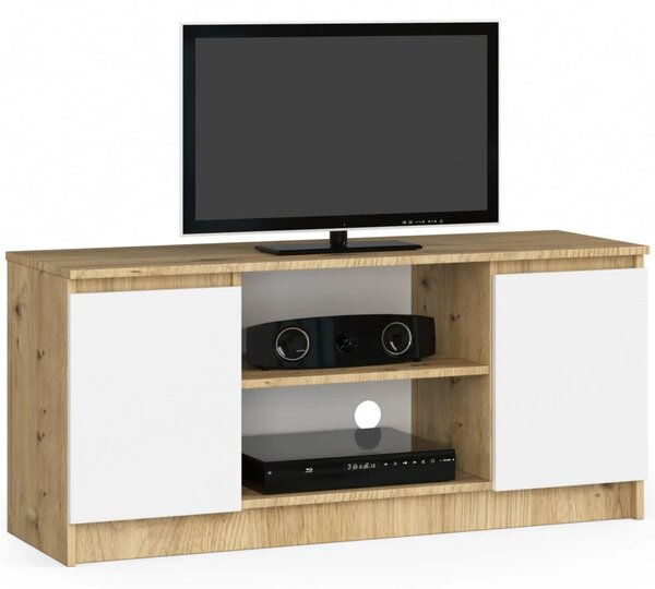 TV stolík YMARIN - dub artisan / biely