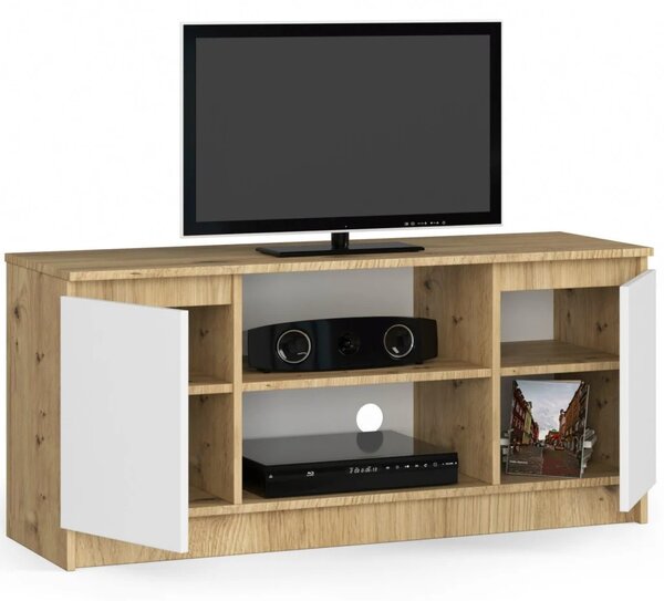 TV stolík YMARIN - dub artisan / biely