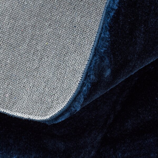 Dywany Łuszczów , Kusový koberec Visco Rabbit Dark blue 10 kruh, 120x120 (priemer) kruh, modrá, detská izba