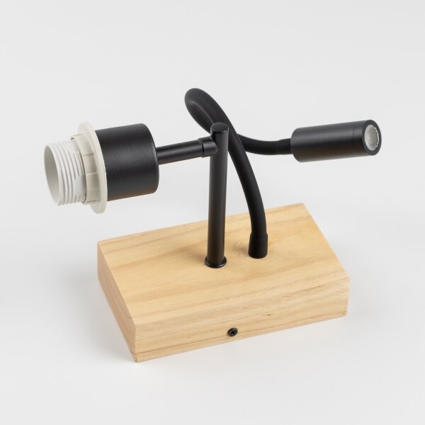 Brilagi -LED Flexibilná nástenná lampa NUBILA WOOD 1xE27/25W/230V + LED/3W dub/čierna/krémová