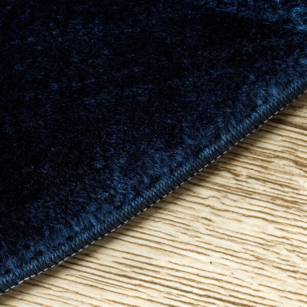 Dywany Łuszczów , Kusový koberec Visco Rabbit Dark blue 10 kruh, 120x120 (priemer) kruh, modrá, detská izba