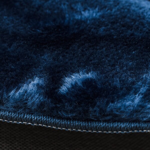 Dywany Łuszczów , Kusový koberec Visco Rabbit Dark blue 10 kruh, 120x120 (priemer) kruh, modrá, detská izba