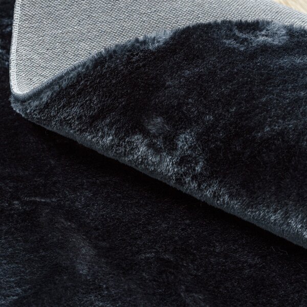 Dywany Łuszczów , Kusový koberec Visco Rabbit Dark grey 5 kruh, 120x120 (priemer) kruh, šedá, detská izba