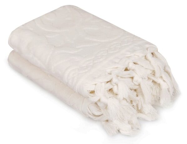 Sada dvoch bielych uterákov Bohème, 90 × 50 cm