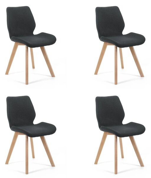 Set 4x jedálenská stolička KIMTE - čierny / buk