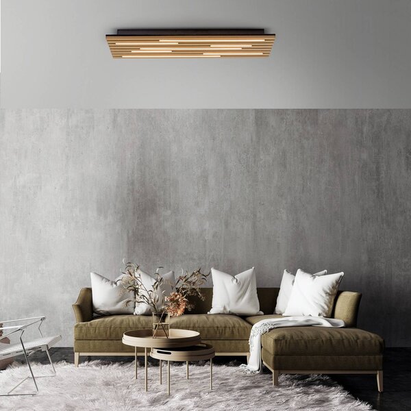 Stropné LED svetlo Akustik, 80 x 30 cm, prírodné drevo, kov, Svetlé drevo, Obývacia izba / jedáleň, kov, Moderný, Stropné svetlo