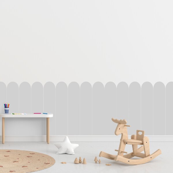 PIPPER. Textilná samolepiaca tapeta - Oblúk - Šedá farba Farba: Bledá, Veľkosť: 80 cm
