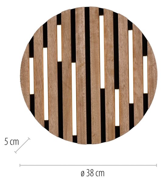 Stropné LED svetlo Akustik, Ø 38 cm, prírodné drevo, kov, Svetlé drevo, Obývacia izba / jedáleň, kov, Moderný, Závesné svietidlo