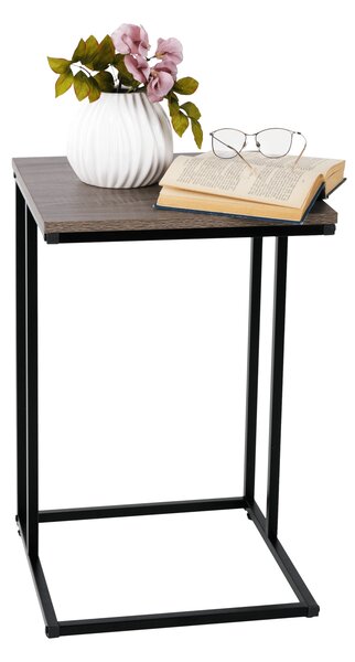 KONDELA Príručný stolík, dub/čierna, KALA