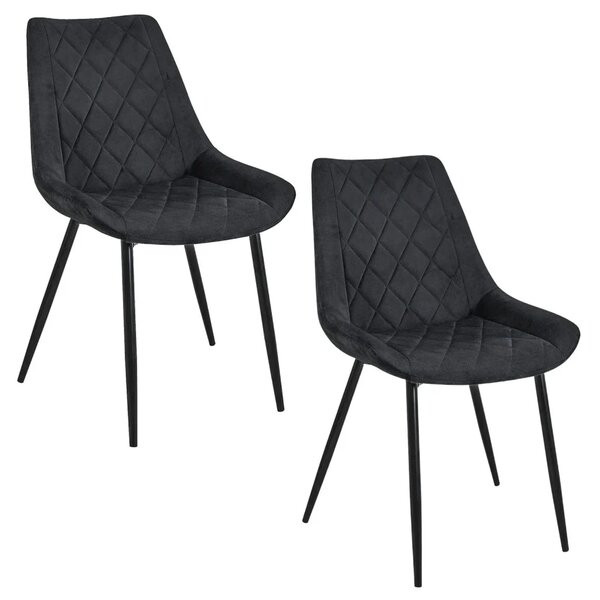 Set 2x čalúnená jedálenská stolička BOGORA - čierny