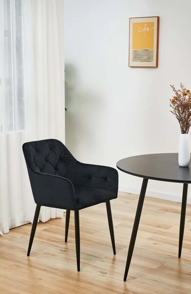 Set 2x jedálenská čalúnená stolička ZIBURA - čierny