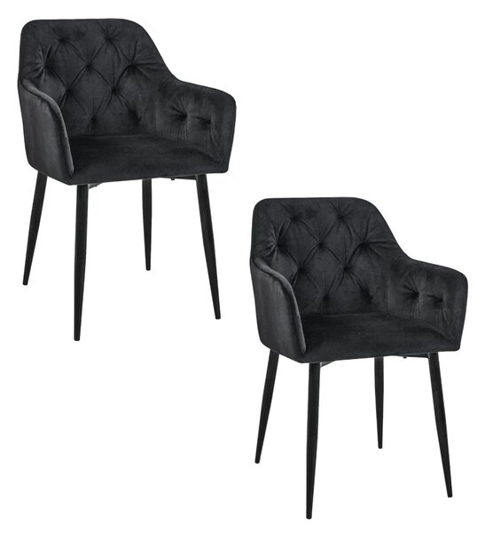 Set 2x jedálenská čalúnená stolička ZIBURA - čierny