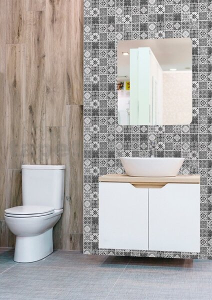 Obkladové panely 3D PVC TP10030296, cena za kus, rozmer 960 x 500 mm, vulkanická tehla sivá, GRACE