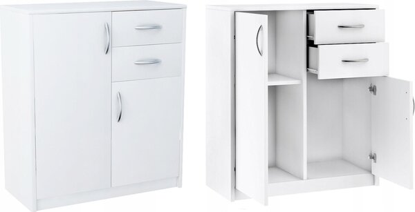 Komoda 2D2S WHITE skrinka so zásuvkami polica
