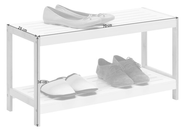 REGÁL NA TOPÁNKY, hnedá, biela, bambus, 70/36/26 cm Xora - Skrine, regály & police na topánky