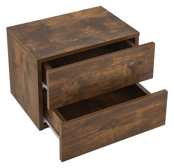 Nočný stolík 40x29x30 cm s 2 šuflíkmi, vzhľad dreva