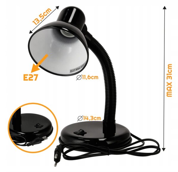 BERGE Stolová lampa LED E27 - MADRIT