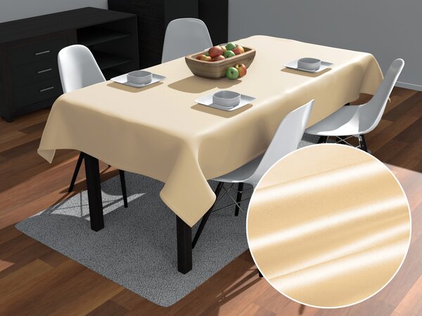 Biante Saténový obdĺžnikový obrus polyesterový Satén LUX-057 Béžový 80x120 cm