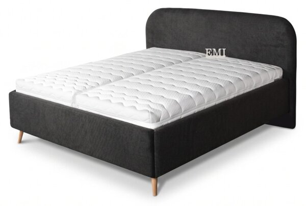 Posteľ čalúnená KORA + lamelový rošt + matrac EMI