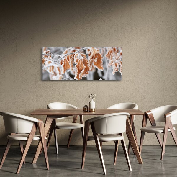 Obraz - Zamrznuté listy (120x50 cm)