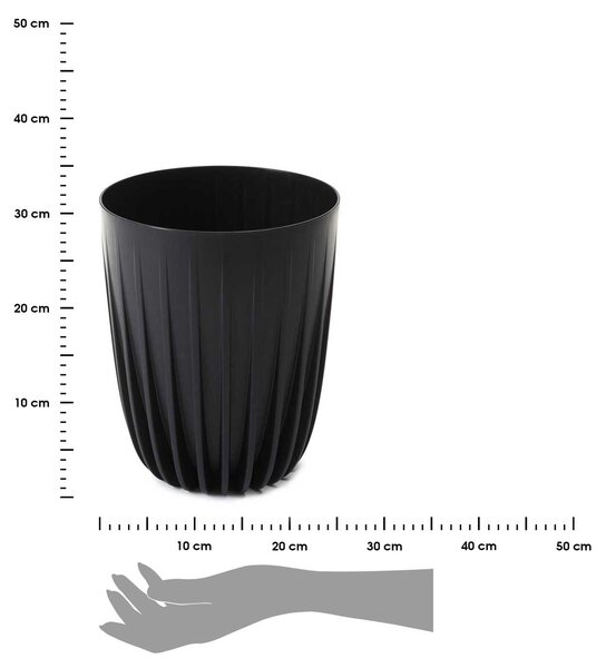 PLASTOVÝ KVETINÁČ STRIPPED ECO 30X25 CM ČIERNA