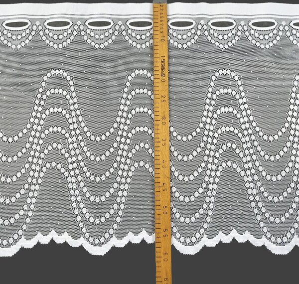Vitrážová žakárová záclona 4314 - výška 40,60,90 cm , metráž