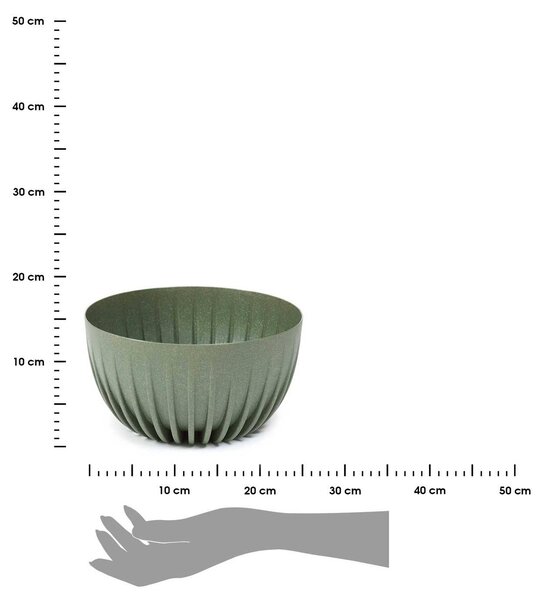 PLASTOVÝ KVETINÁČ STRIPPED ECO 14X24 CM ZELENÁ