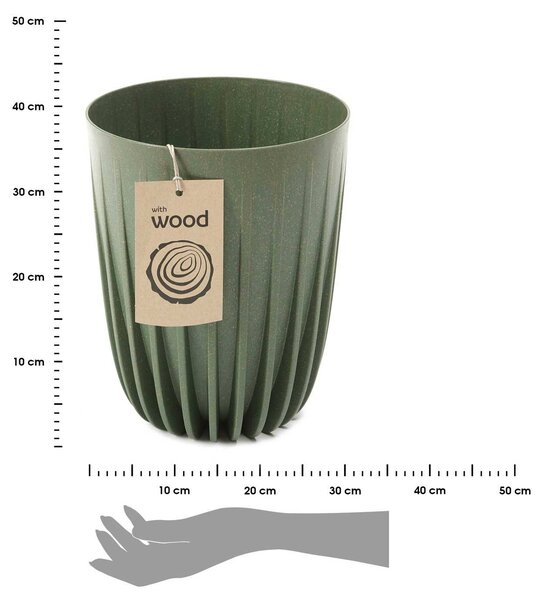 PLASTOVÝ KVETINÁČ STRIPPED ECO 36X30 CM ZELENÁ