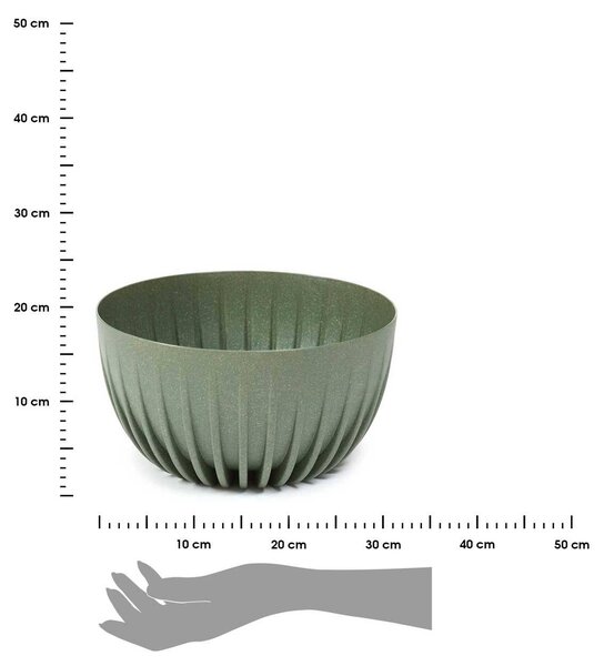 PLASTOVÝ KVETINÁČ STRIPPED ECO 16X30 CM ZELENÁ