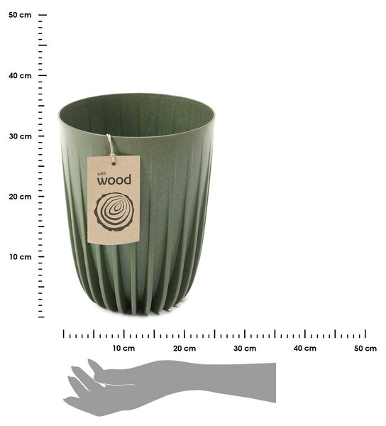 PLASTOVÝ KVETINÁČ STRIPPED ECO 30X25 CM ZELENÁ